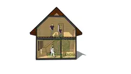 Drewniany domek Albert I – widok z boku