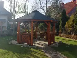 Ogrodowa altana Eliza na działkę, ośmiokątna konstrukcja z drewna