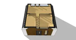 Zbliżenie na taras domku letniskowego typu brda Oskar