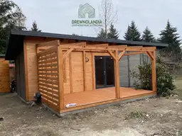 Marek – nowoczesny domek z tarasem i werandą – 35m² – Drewnolandia
