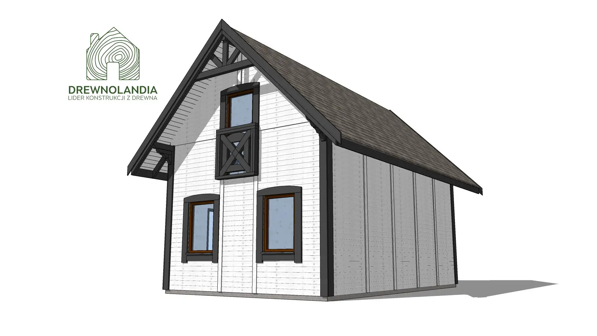 Elegancki domek drewniany Albert IV – widok na tylną część konstrukcji