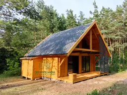 Nowoczesny duży domek drewniany Leon III z przestronnym tarasem