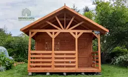 Drewniany domek letniskowy Aleksander - z tarasem, wymiary 6x4 m