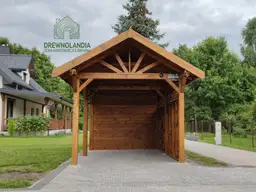 Wiata Oliwia od Drewnolandii - garaż drewniany o wymiarach 11x3 m