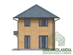 Drewniany domek od środka - widok na naturalne drewniane wykończenie