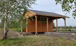 Wiata z drewna na dwa samochody - Magda, solidna konstrukcja o wymiarach 6x5 m