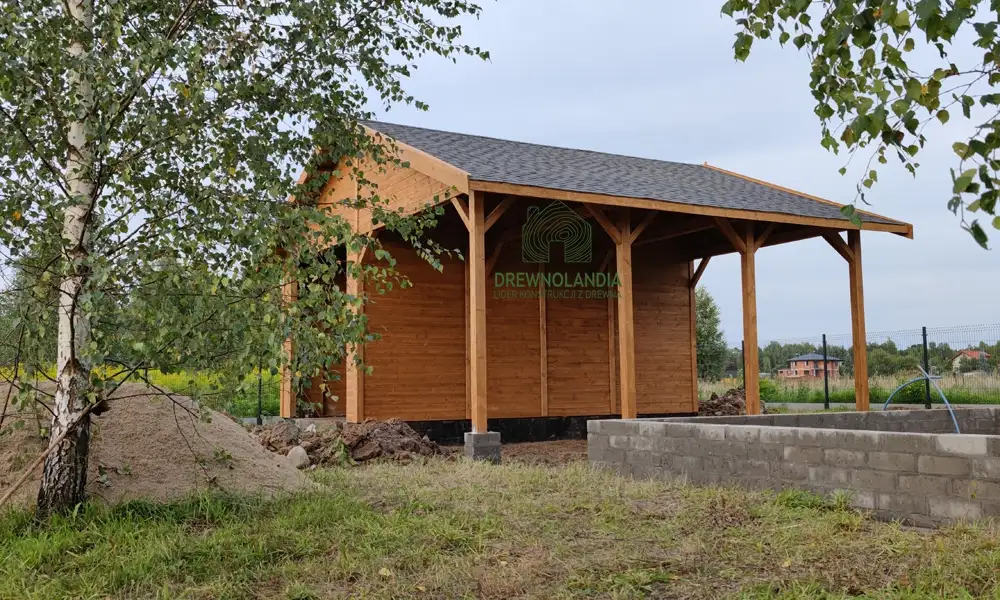 Wiata z drewna na dwa samochody - Magda, solidna konstrukcja o wymiarach 6x5 m