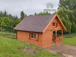 Drewniany domek całoroczny CRA1 – z antresolą – 25 m²