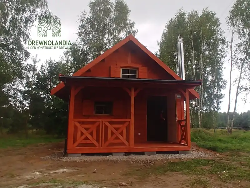 Domek Marcel II na działkę z tarasem, 5x5m, Drewnolandia