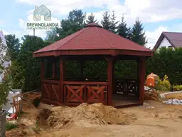 Drewniana altana do ogrodu Eliza, ośmiokątna konstrukcja