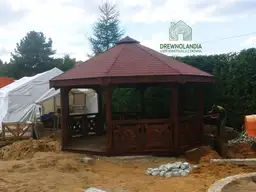 Duża ośmiokątna drewniana altana Eliza, doskonała do przestronnych ogrodów