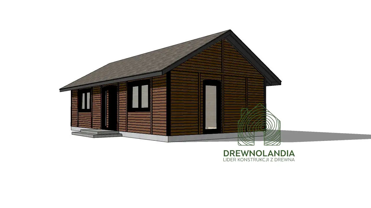 Antoni – plan letniskowego domku drewnianego, powierzchnia 70 m²