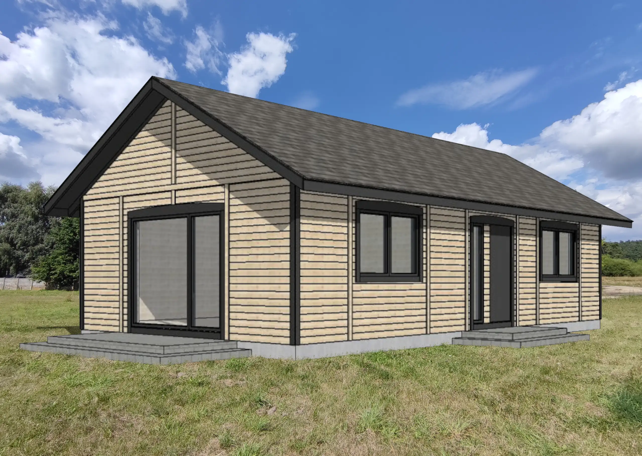 Drewniany domek rekreacyjny całoroczny CRK1 - 70 m²