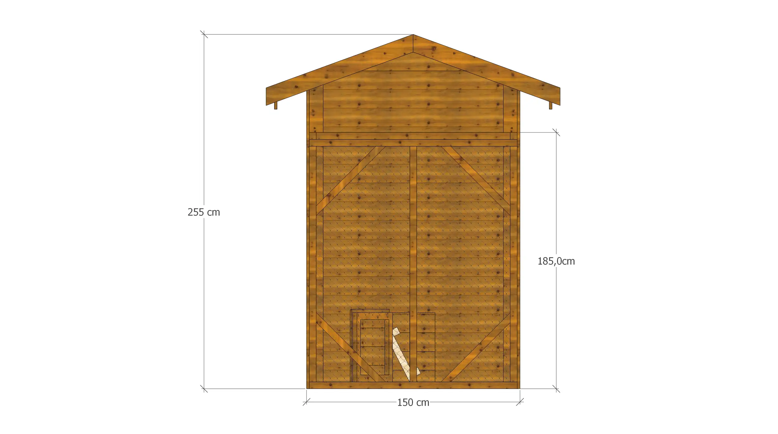 Drewniany kurnik Damian z praktycznym dostępem do wnętrza