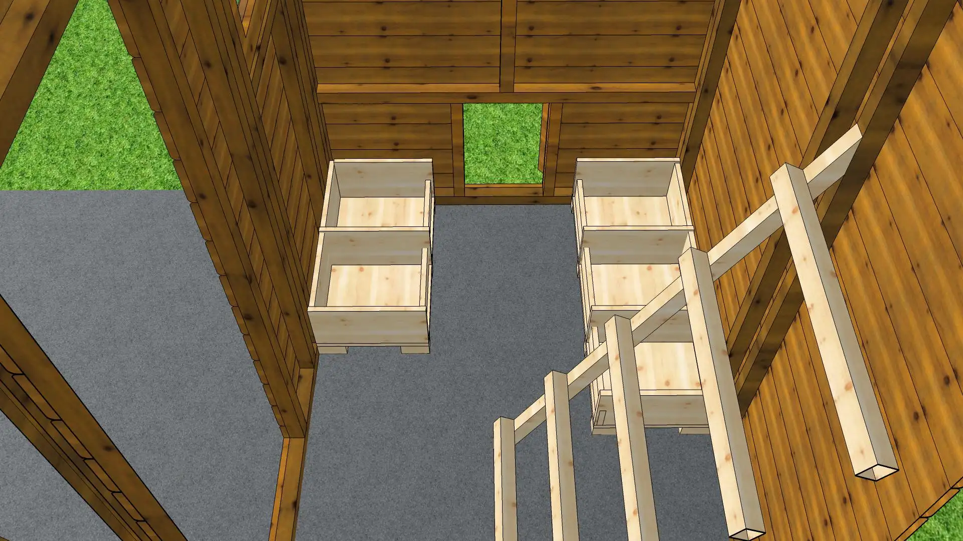 Widok boczny kurnika Damian – funkcjonalne i trwałe rozwiązanie dla Twojej hodowli