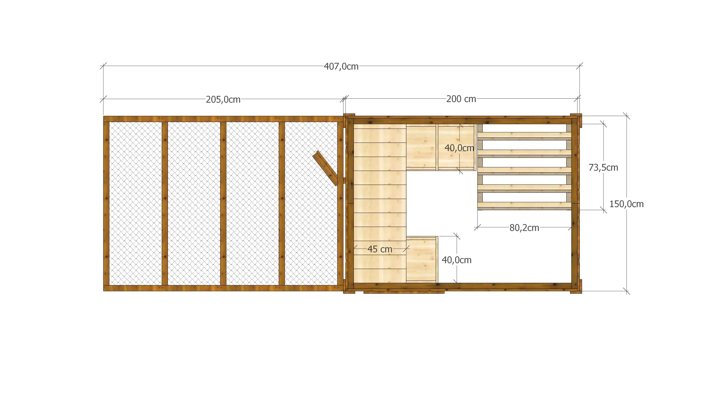 Praktyczny kurnik Damian z wytrzymałą drewnianą konstrukcją