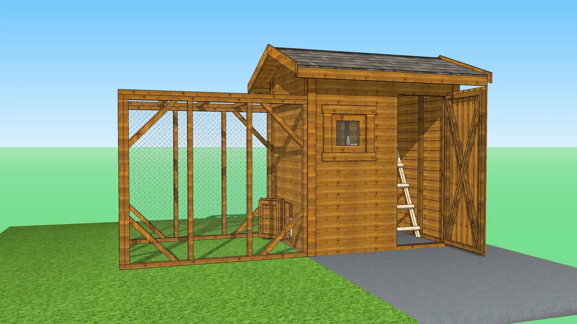 Solidny kurnik Damian z przestrzenią dla zwierząt, wykonany z wysokiej jakości drewna