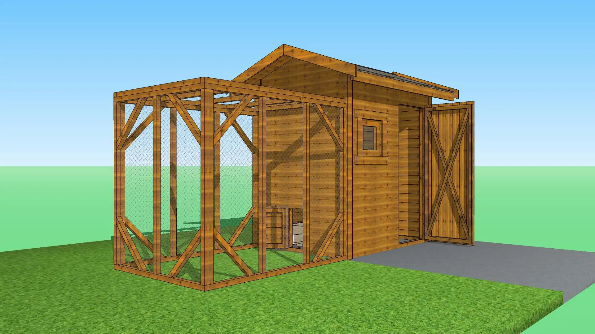 Widok boczny kurnika Damian – estetyczna i trwała konstrukcja