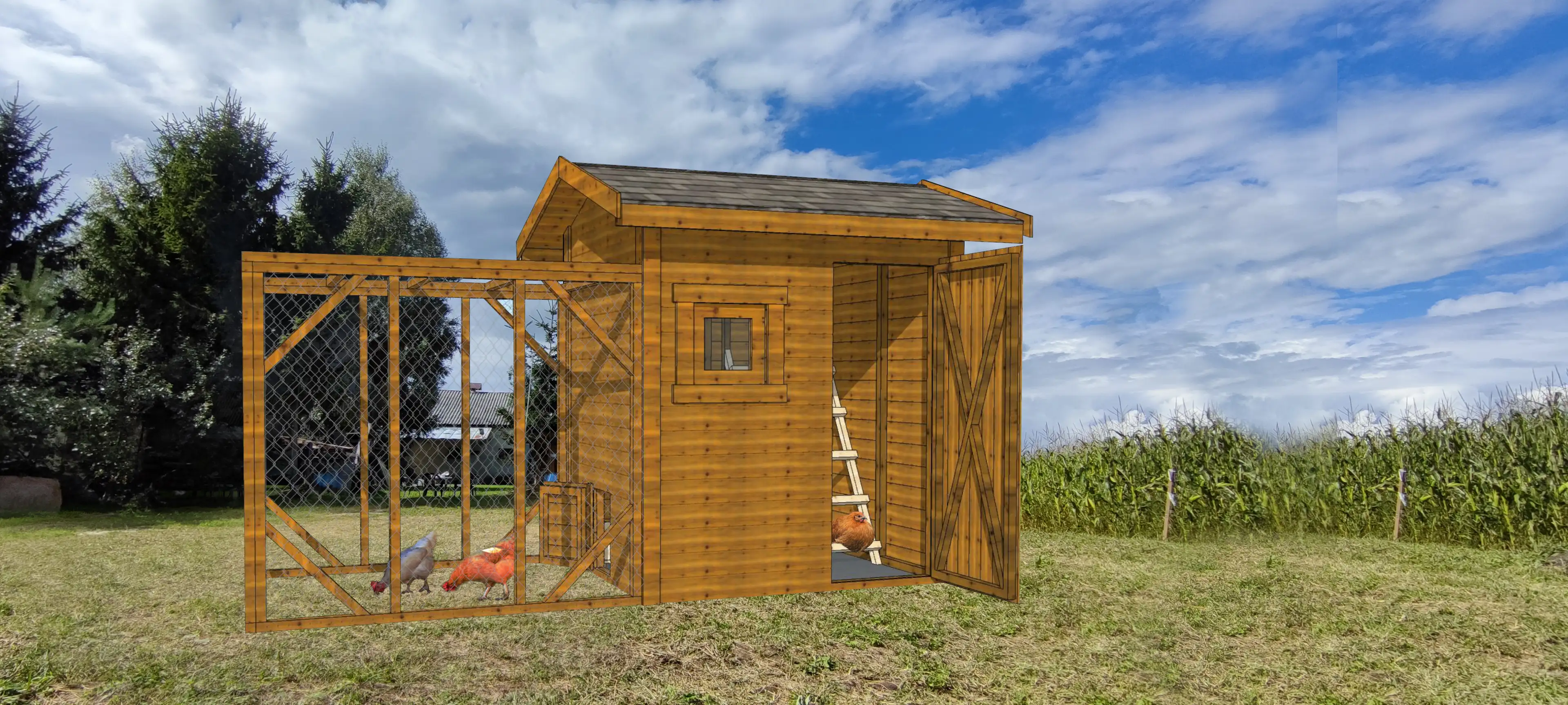 Drewniany kurnik Damian – praktyczne rozwiązanie z trwałej konstrukcji