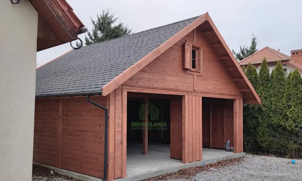 Wiata samochodowa Magda 6x5m – Garaż dla dwóch aut z pomieszczeniem gospodarczym