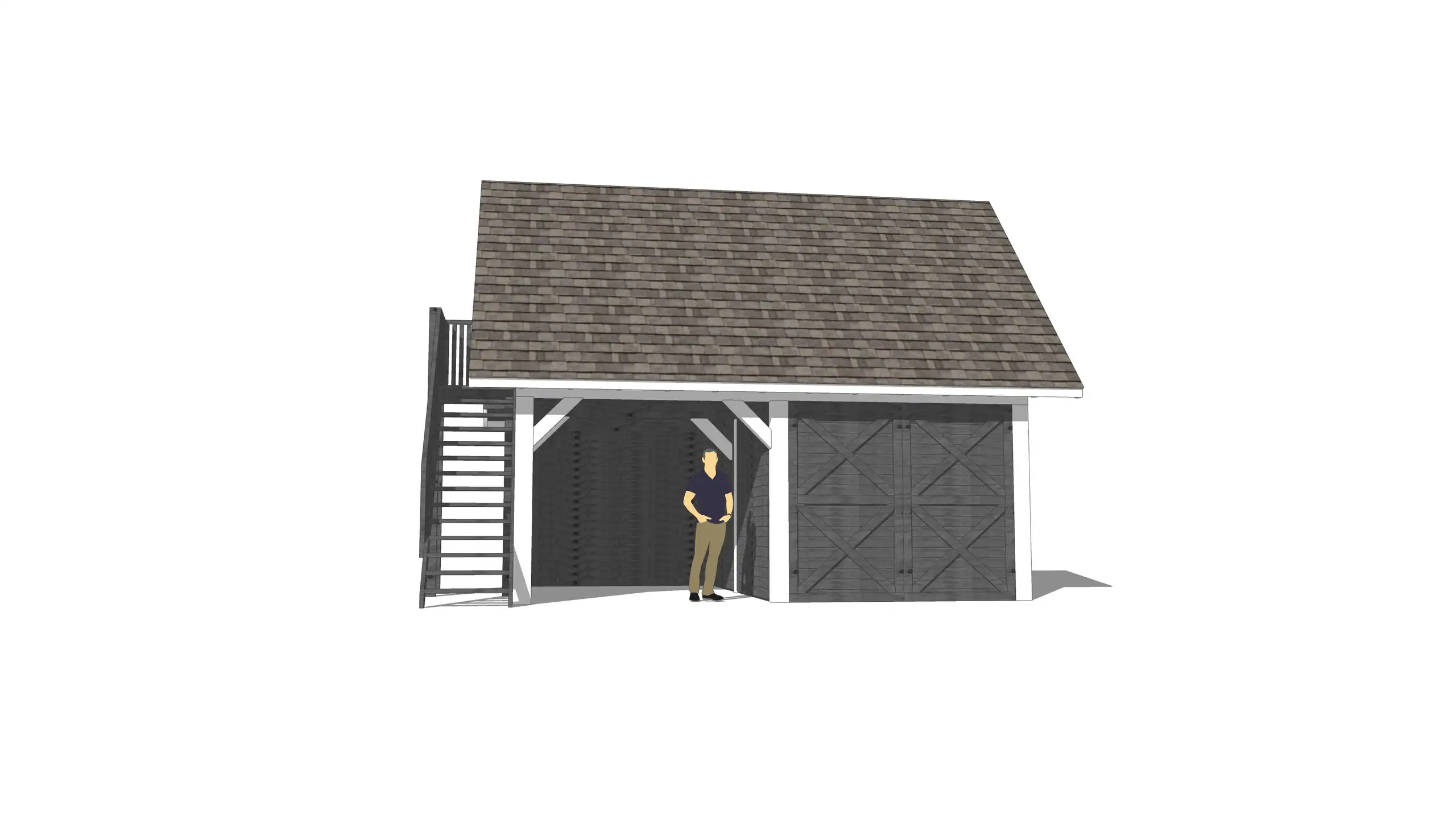 Wiata samochodowa Marta 6x5m – Garaż z poddaszem i zamkniętym pomieszczeniem