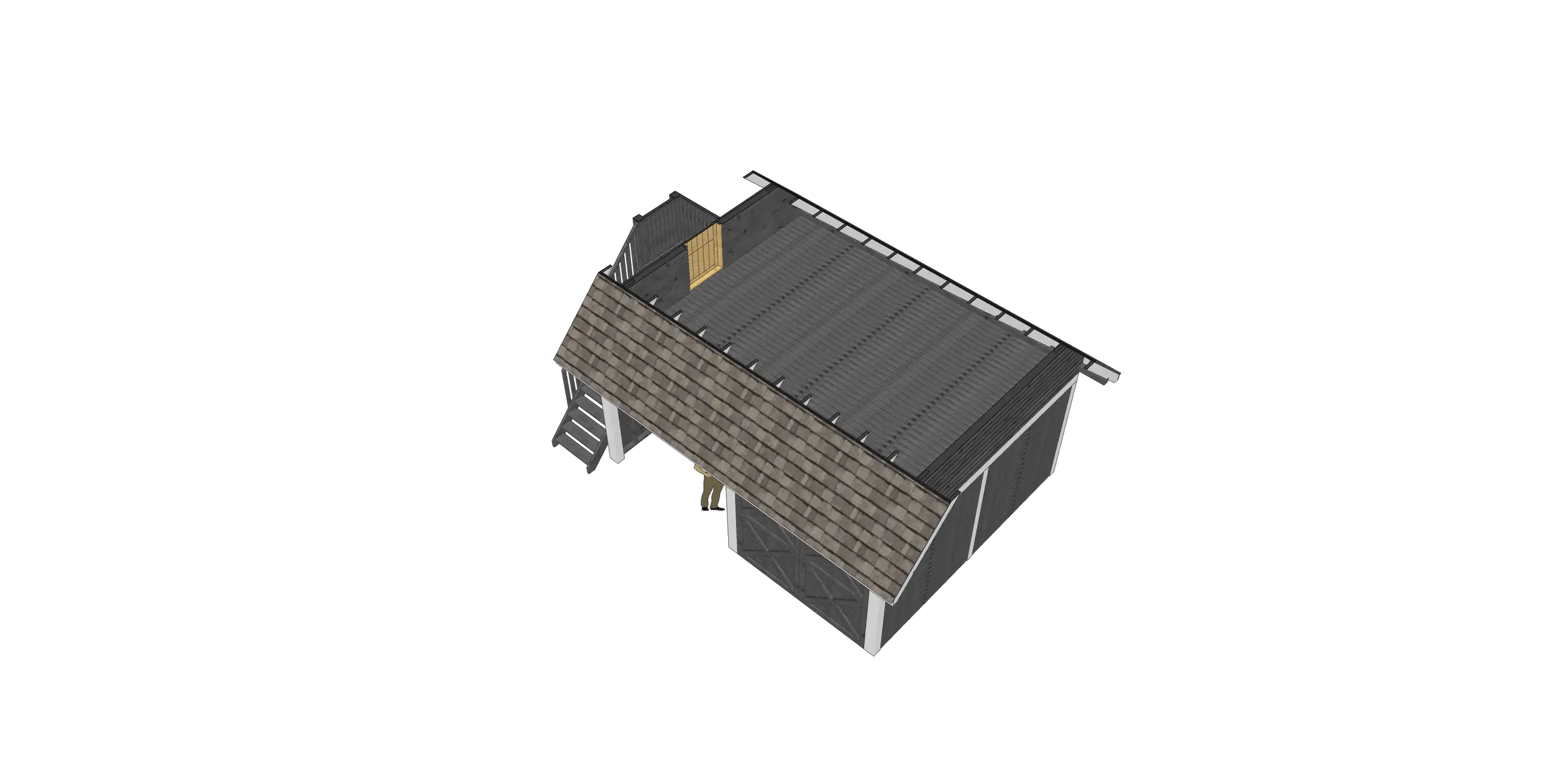 Wiata samochodowa Marta 6x5m – Garaż z poddaszem i zamkniętym pomieszczeniem