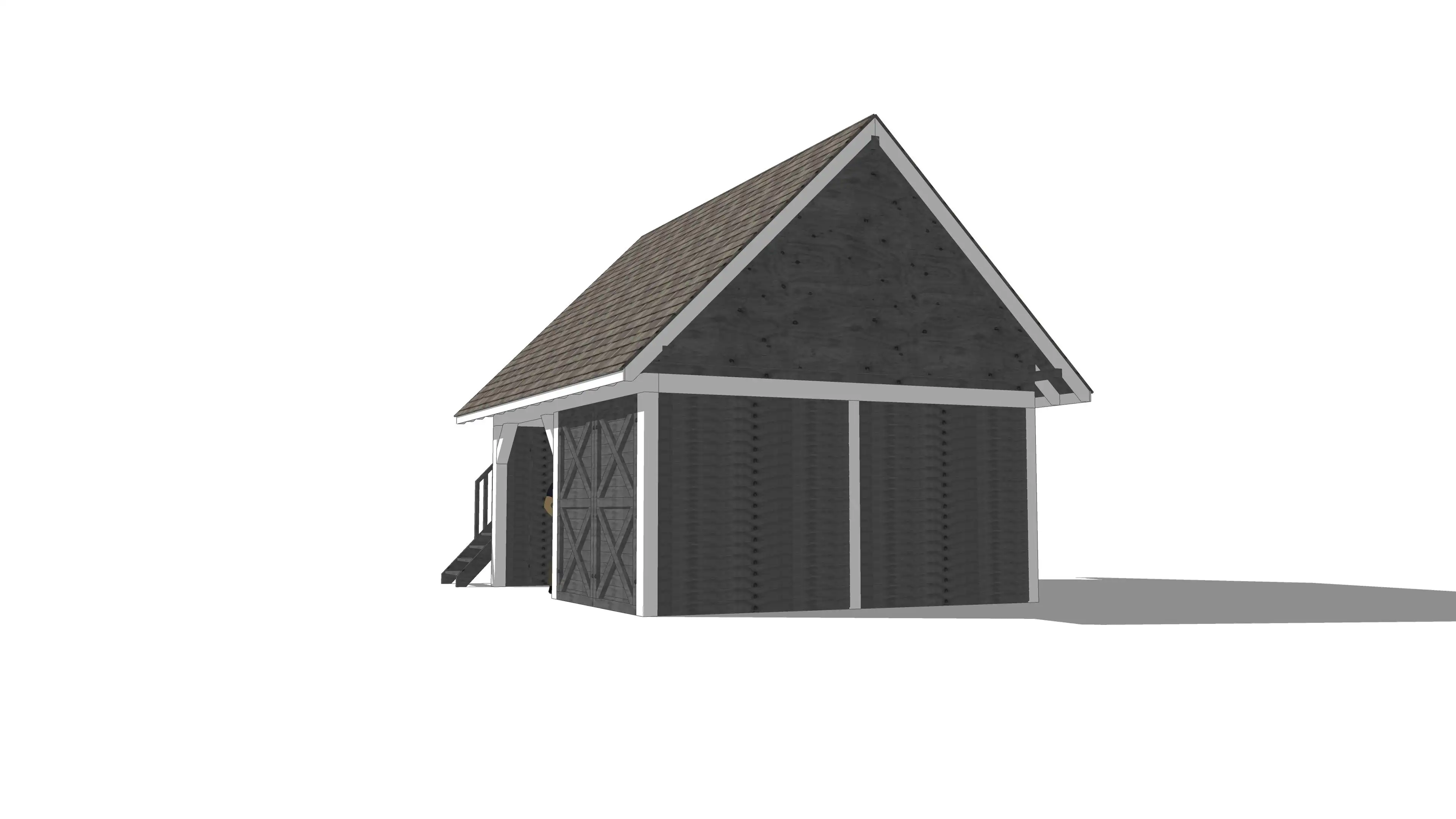 Widok ogólny drewnianej wiaty samochodowej Marta o wymiarach 6x5m