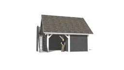 Frontowy widok wiaty samochodowej Marta z poddaszem i funkcjonalnym wnętrzem