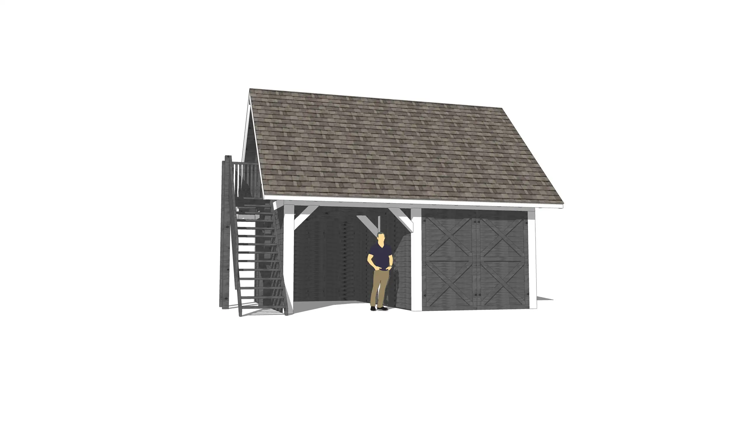 Wiata samochodowa Marta 6x5m – Garaż z poddaszem i zamkniętym pomieszczeniem