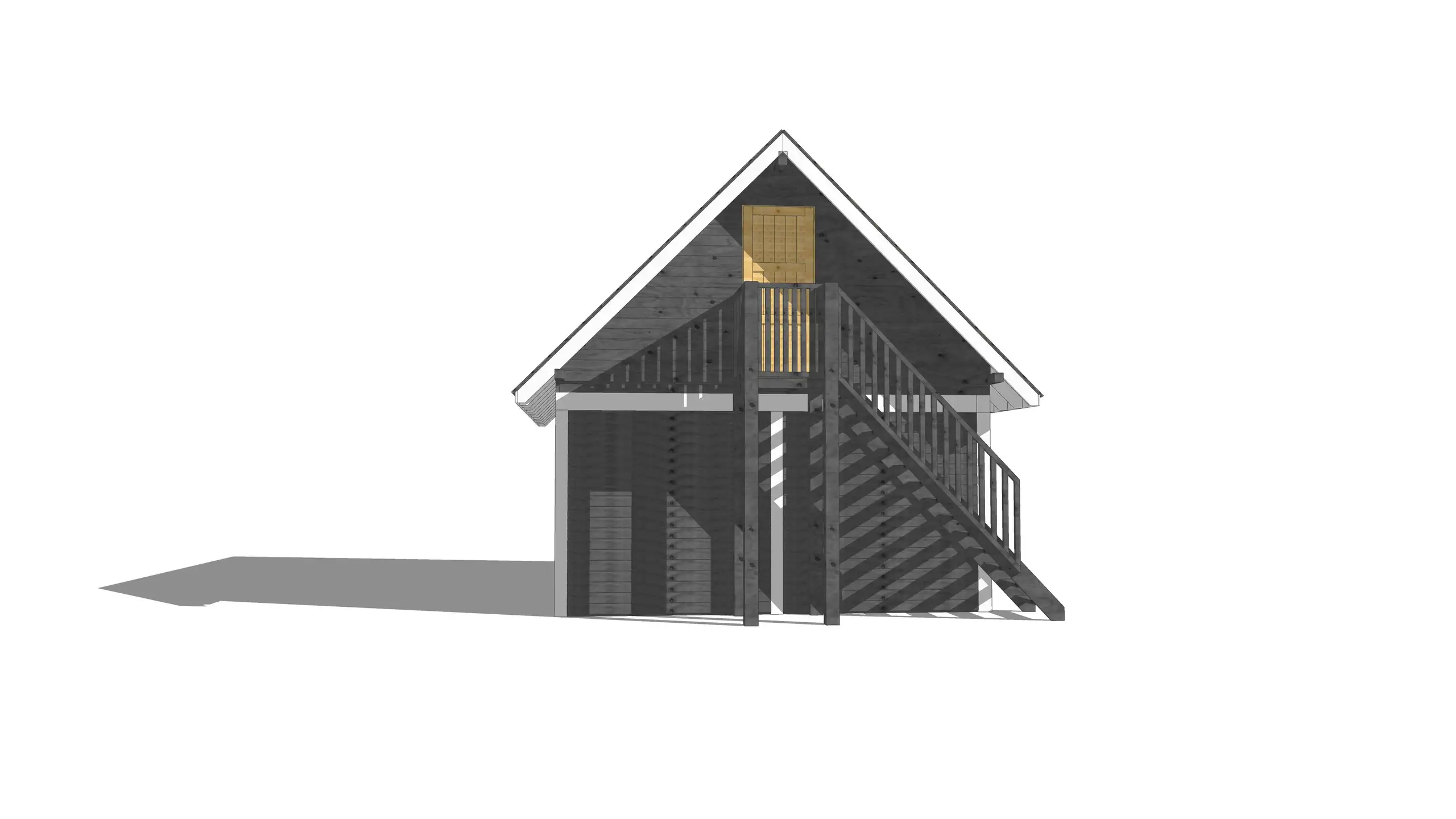 Wiata samochodowa Marta 6x5m – Garaż z poddaszem i zamkniętym pomieszczeniem