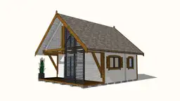 ogólny rzut na domek z dużym tarasem 