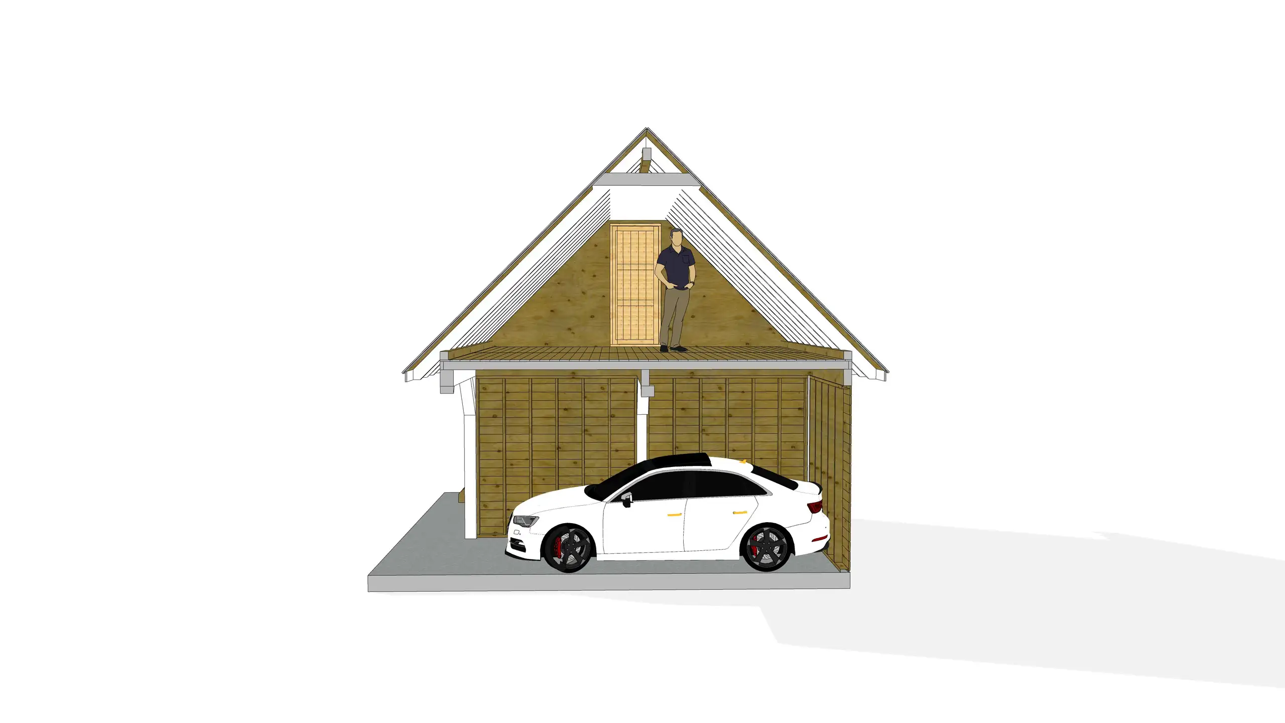 Wiata samochodowa Barbara 8,9m x 5m – Trwała konstrukcja na trzy pojazdy z przestrzenią magazynową 