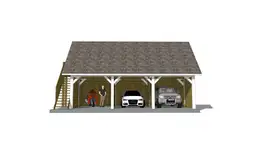 Wiata Barbara – garaż na trzy auta z przestrzenią magazynową