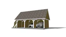 Wiata Barbara – konstrukcja z garażem ze schodami, idealna na posesję