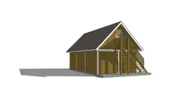 Barbara – wiata z garażem i schodami na trzy pojazdy