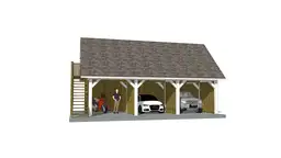 Garaż ze schodami i przestrzenią magazynową w wiacie Barbara