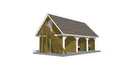 Wiata samochodowa Barbara – garaż z dodatkowymi schodami