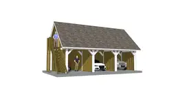 Garaż ze schodami w wiacie samochodowej Barbara – solidna konstrukcja