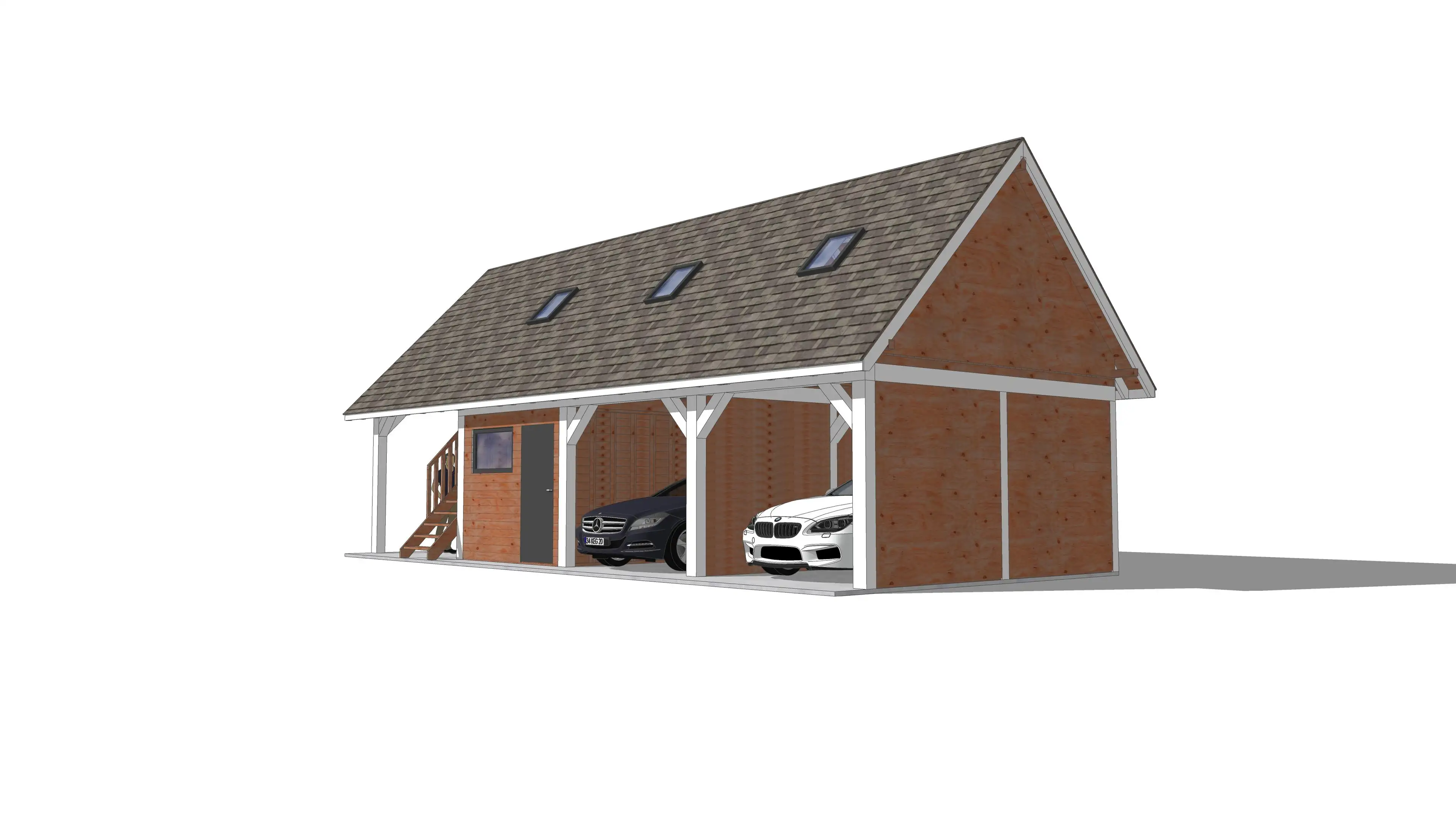 Wiata samochodowa Barbara II – garaż z przestrzenią użytkową
