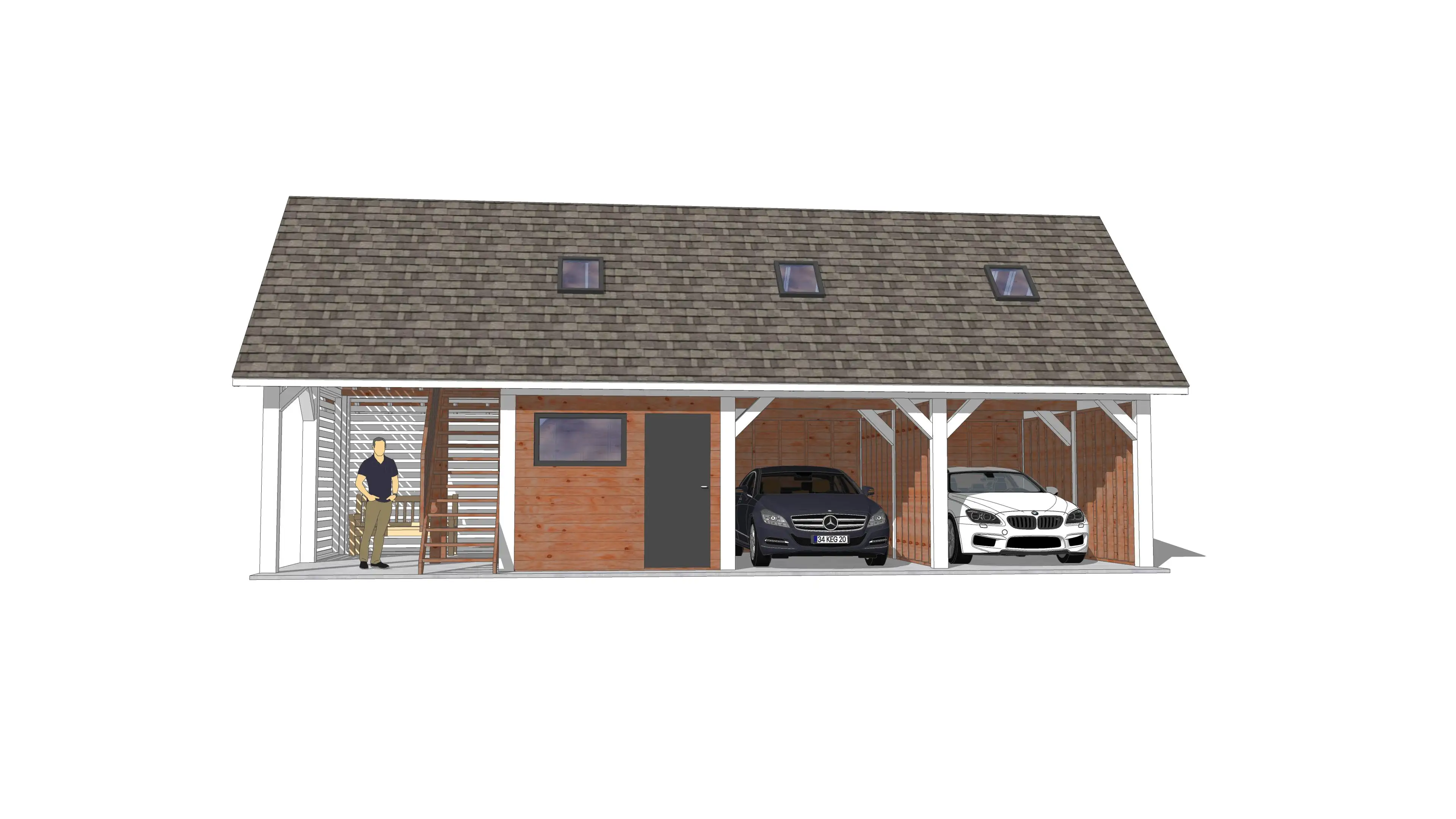 Barbara II – garaż ze schodami, idealny na dwa auta