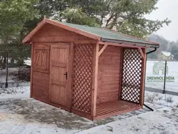 Składzik narzędziowy Bonifacy, drewniana szopka na narzędzia