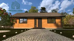 Drewniany domek CRK1 – detal wnętrza ukazujący przestrzeń