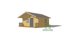 Domek SM-1 - wersja na expo, widok z boku