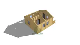 Domek letniskowy SM-1 - wersja ekspozycyjna, detal elewacji