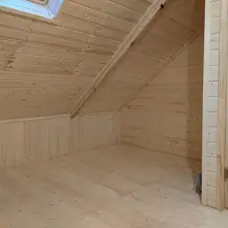 CRP10 - Nowoczesny domek z drewna, widok z poddasza, 35 m²