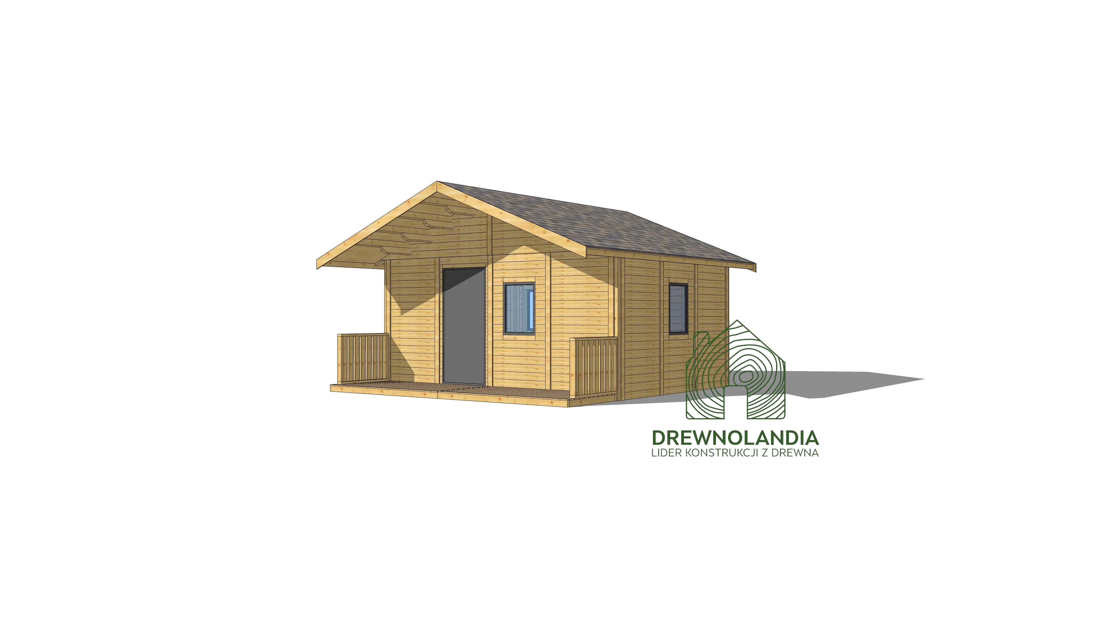 SM-2 - Drewniany domek letniskowy, wersja 20003, idealny na działkę rekreacyjną