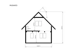 CRA13 - Przekrój techniczny domku rekreacyjnego, widok na konstrukcję