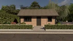 Drewniany domek CRK5 - widok na elewację