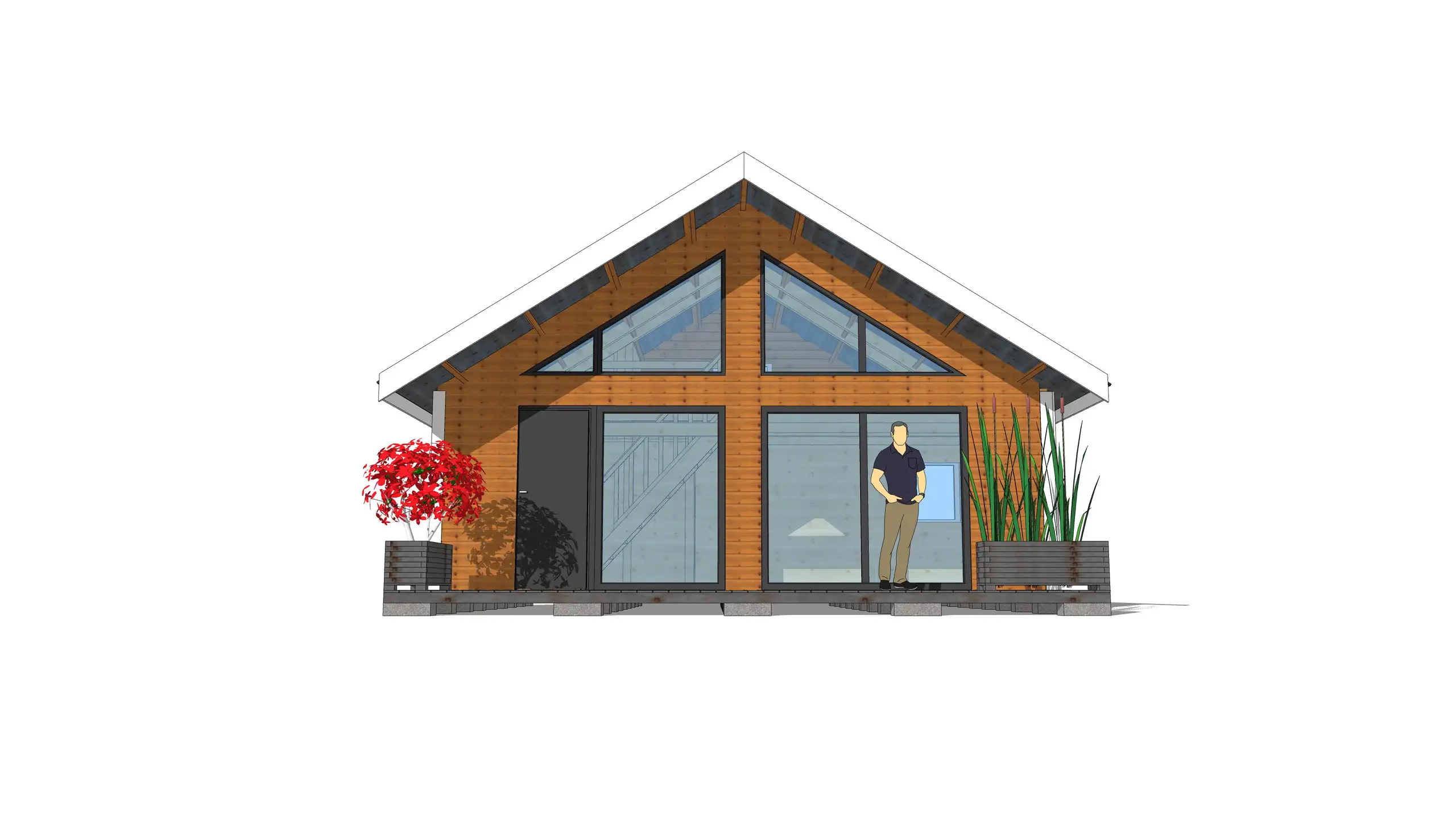 Adam IV 5,9mx5,9m - drewniany domek z tarasem