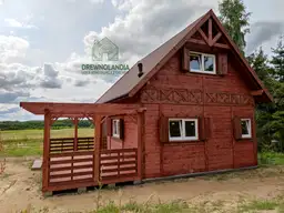 Domek letniskowy Julianek z tarasem – 6x5,5m – Drewnolandia – 33m²